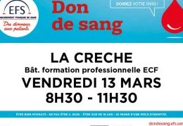 13 mars 2020&nbsp;: Atlansèvre entreprises organise un Don de sang